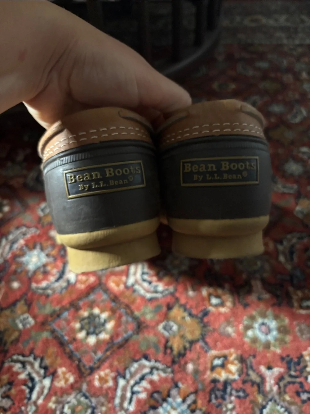 L.L. Bean Black Rubber and Brown Leather Duck Boots - Lace-Up
